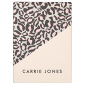 Leopard Print Pink Peach Gold Business Elegant Klembord (Achterkant)