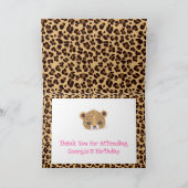Leopard Print Pink Quatrefoil 'Bedankt' Bedankkaart (Binnen)