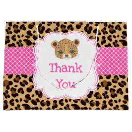 Leopard Print Pink Quatrefoil Birthday Hartelijk d Groot Cadeauzakje