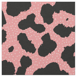 Leopard Print Polka Dot Pattern roze Stof