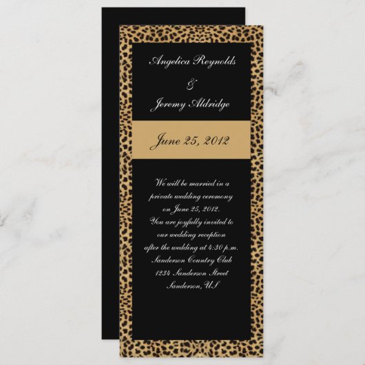 Leopard Print Post Huwelijksuitnodiging Kaart (Voorkant / Achterkant)