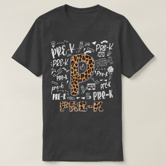 Leopard Print Pre K Kind leerkracht Terug naar sch T-shirt (Design voorkant)