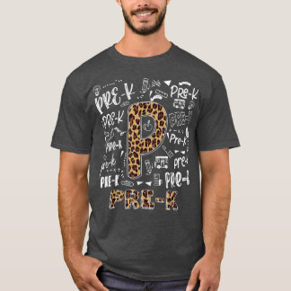 Leopard Print Pre K Kind leerkracht Terug naar sch T-shirt