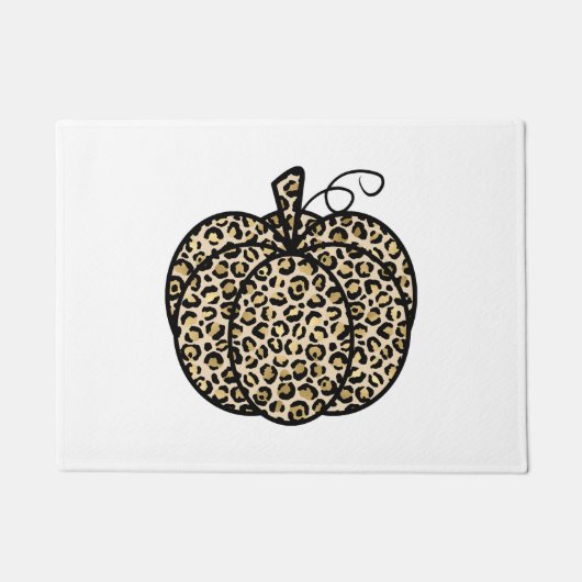 Leopard Print Pumpkin Deurmat (Voorkant)