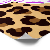 Leopard Print Quatrefoil Verjaardag Poster Paarse (Hoek)