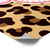 Leopard Print Quatrefoil Verjaardag Poster Rood (Hoek)