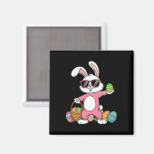 Leopard Print Rabbit Bunny Belling Bubble Gum East Magneet (Voorkant / Achterkant)