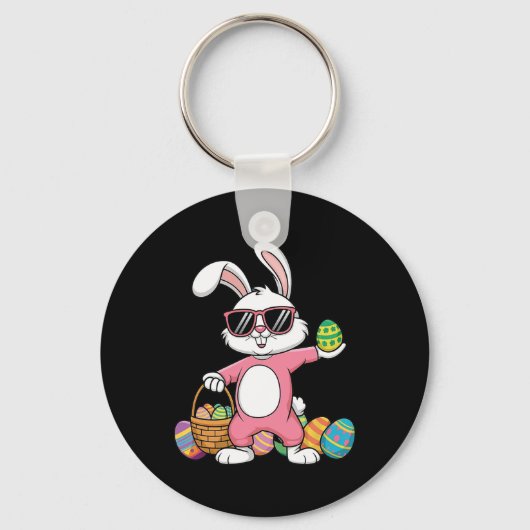 Leopard Print Rabbit Bunny Belling Bubble Gum East Sleutelhanger (Voorkant)