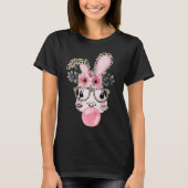 Leopard Print Rabbit Bunny Belling Bubble Gum East T-shirt (Voorkant)