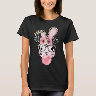 Leopard Print Rabbit Bunny Belling Bubble Gum East T-shirt