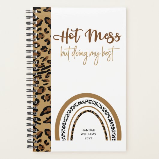 Leopard Print Rainbow Hot Mess Quote 2023 Planner (Voorkant)