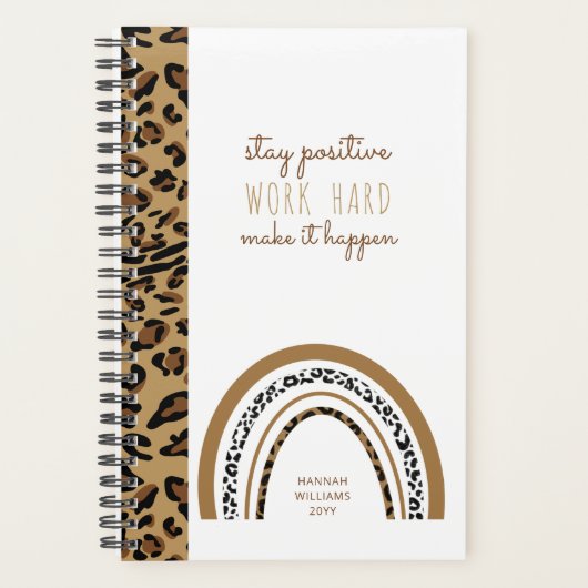 Leopard Print Rainbow Positive Quote 2023 Planner (Voorkant)