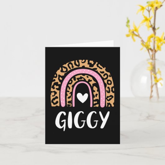 Leopard Print Rainbow Schattigee Moederdag Funny G Kaart (Gele Bloem)