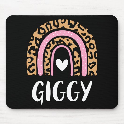 Leopard Print Rainbow Schattigee Moederdag Funny G Muismat (Voorkant)