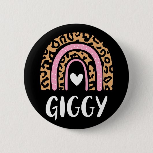 Leopard Print Rainbow Schattigee Moederdag Funny G Ronde Button 5,7 Cm (Voorkant)