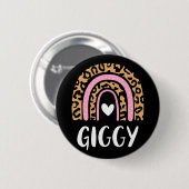Leopard Print Rainbow Schattigee Moederdag Funny G Ronde Button 5,7 Cm (Voorkant /achterkant)
