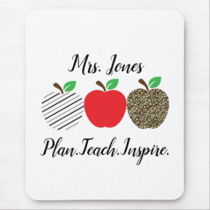 Leopard Print Red Apple leraar terug naar school Muismat