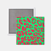 Leopard Print Red Green Magneet (Voorkant / Achterkant)