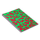 Leopard Print Red Green Notitieboek (Rechterzijde)