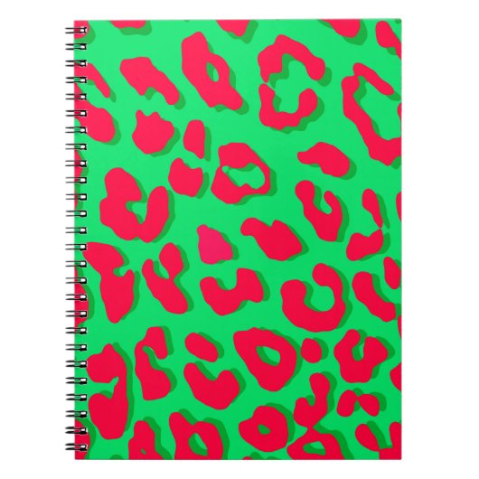 Leopard Print Red Green Notitieboek (Voorkant)