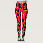 Leopard Print Red Leggings (Voorkant)