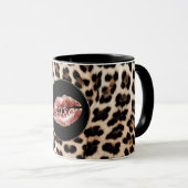 Leopard Print Red Lips XOXO Mok (Voorkant rechts)