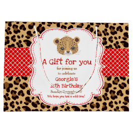 Leopard Print Red Quatre folie Birthday Groot Cadeauzakje