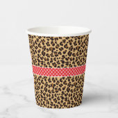 Leopard Print Red Quatrefoil Verjaardagsfeest Papieren Bekers (Links)