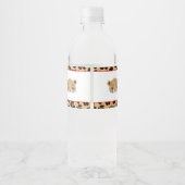 Leopard Print Red Quatrefoil Verjaardagsfeest Waterfles Etiket (Achterkant)