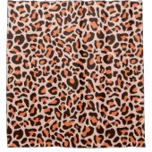 Leopard Print Retro Pink Peach Bath Showgordijn Douchegordijn (Voorkant)