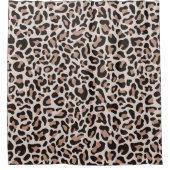 Leopard Print Retro Roos Gold Bath Showgordijn Douchegordijn (Voorkant)