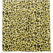 Leopard Print Retro Yellow Bath Showgordijn Douchegordijn (Voorkant)