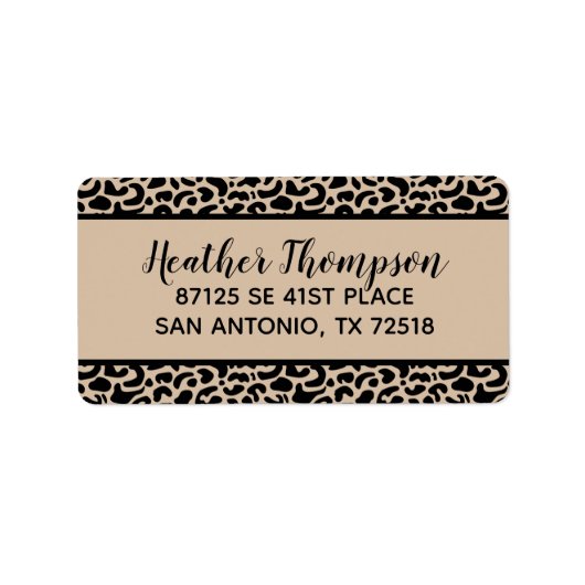 Leopard Print Return Address Label (Voorkant)