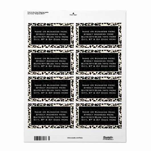  leopard Print Return-adreslabels Etiket (Full Sheet)