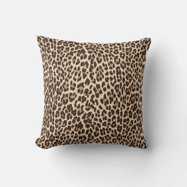 Leopard Print Reversibele Solid Pillow Kussen (Voorkant)