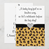 Leopard Print Rhinestone Baby shower Uitnodiging (Voorkant / Achterkant)