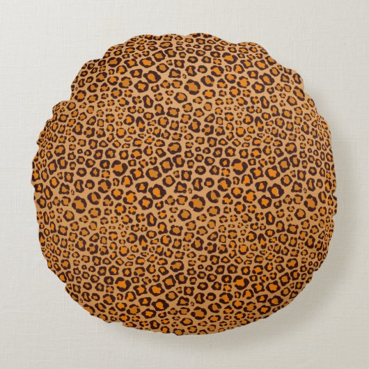 Leopard Print Rond Kussen (Voorkant)