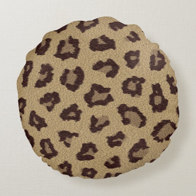 Leopard Print Rond Kussen (Achterkant)