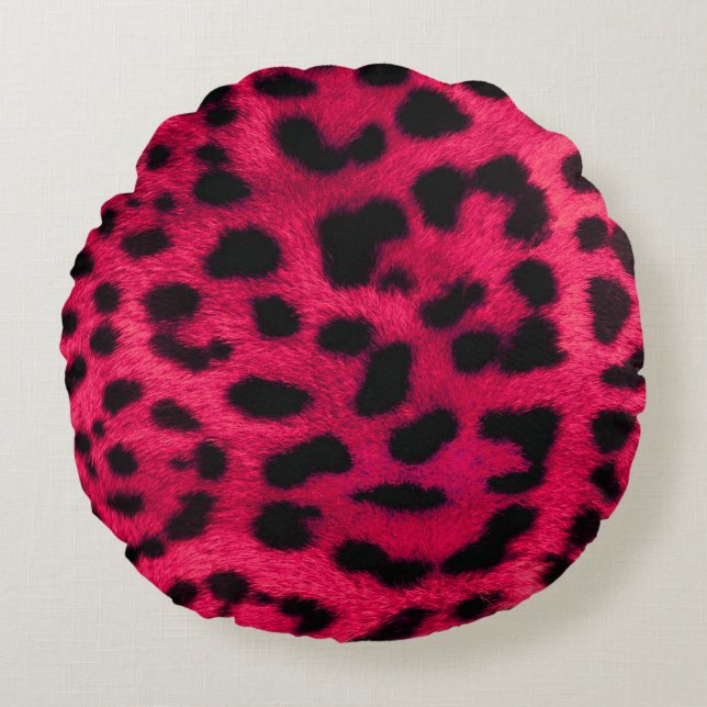 Leopard Print Rond Kussen (Voorkant)
