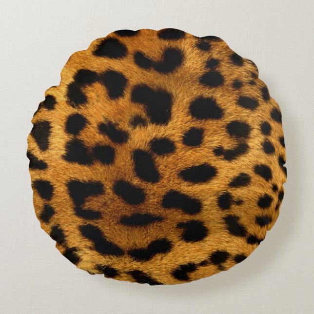 Leopard Print Rond Kussen (Voorkant)