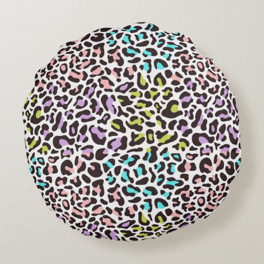 Leopard Print Rond Kussen (Achterkant)