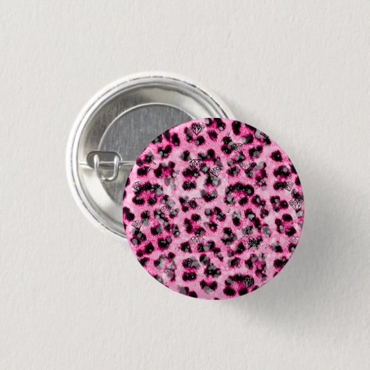 Leopard Print Ronde Button 3,2 Cm (Voorkant /achterkant)