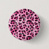 Leopard Print Ronde Button 3,2 Cm (Voorkant)
