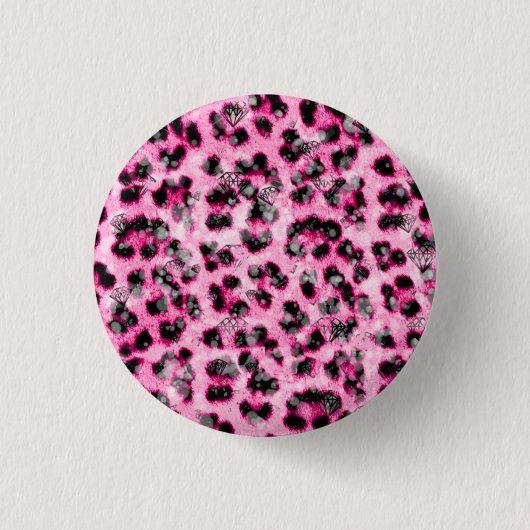 Leopard Print Ronde Button 3,2 Cm (Voorkant)