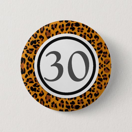 Leopard Print Ronde Button 5,7 Cm (Voorkant)