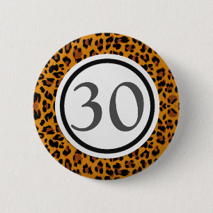Leopard Print Ronde Button 5,7 Cm