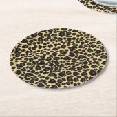 Leopard Print Ronde Kartonnen Onderzetter (Gebogen)
