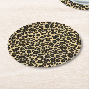 Leopard Print Ronde Kartonnen Onderzetter