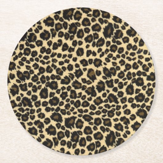 Leopard Print Ronde Kartonnen Onderzetter (Voorkant)