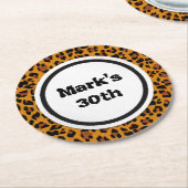 Leopard Print Ronde Kartonnen Onderzetter (Gebogen)